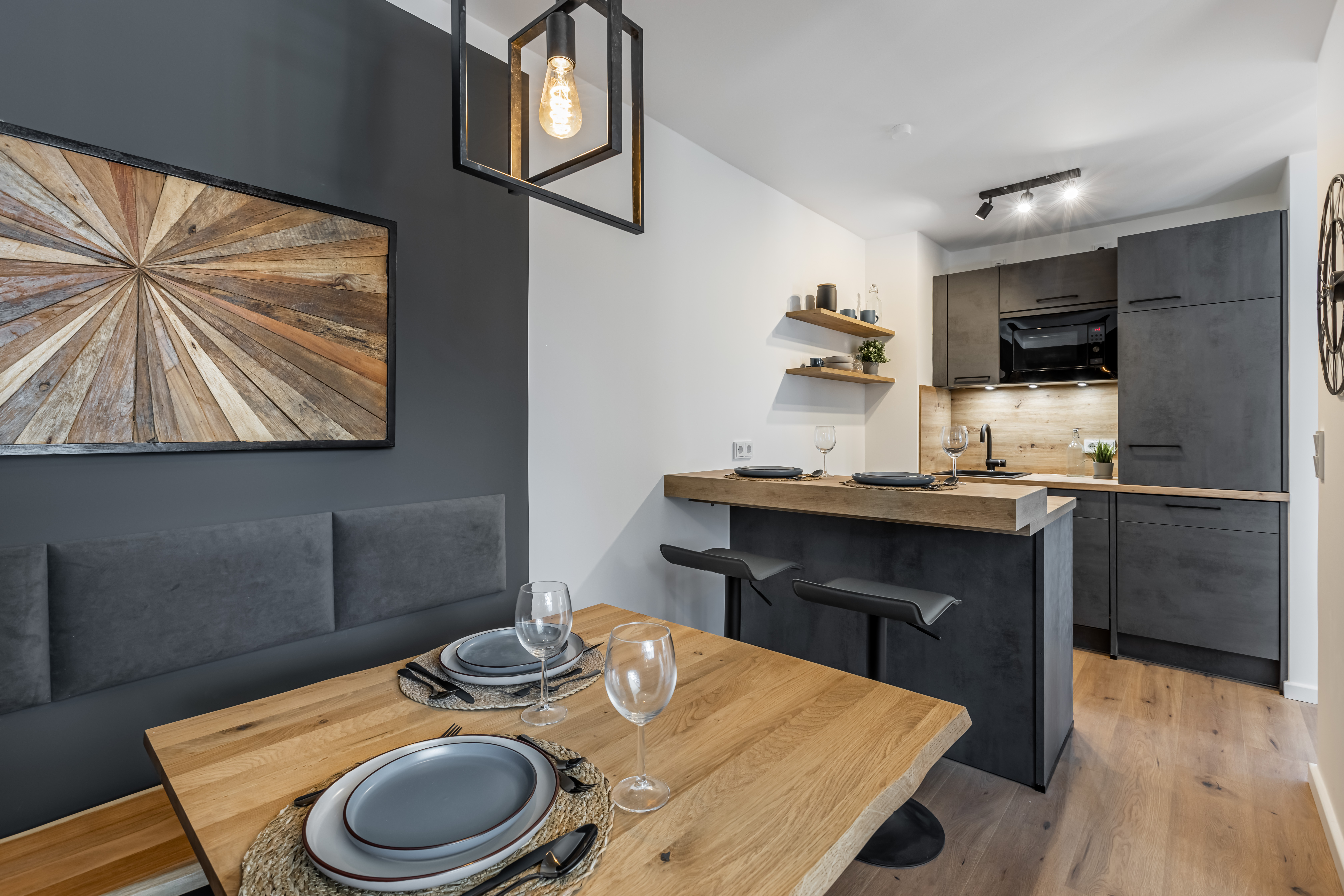 Vollausgestattete Küche der Ferienwohnung